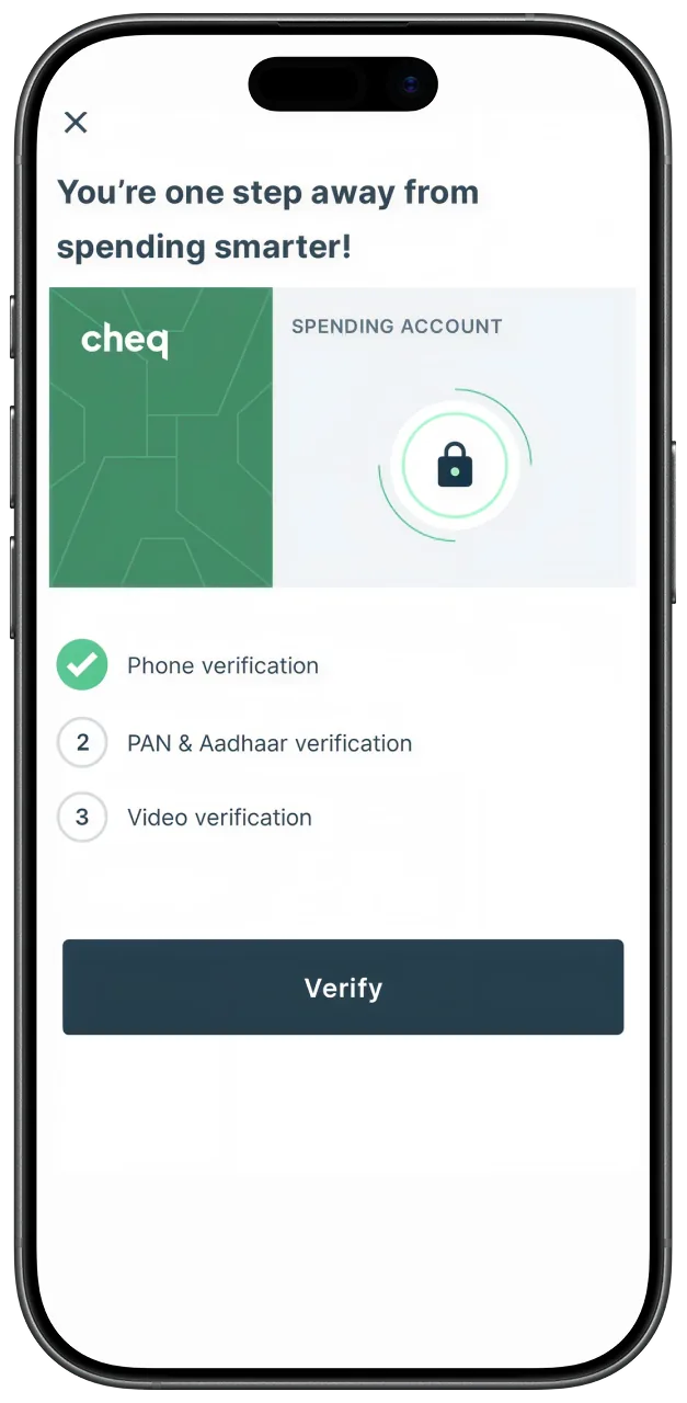 Cheq KYC verification screen