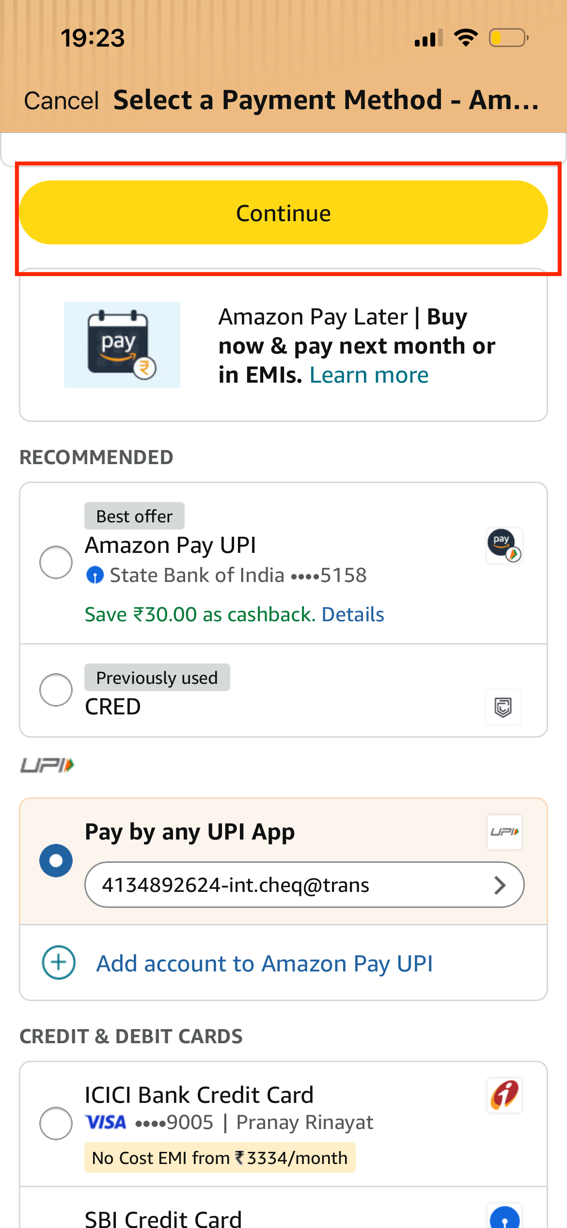Amazon guide screenshot for Continue to Checkout