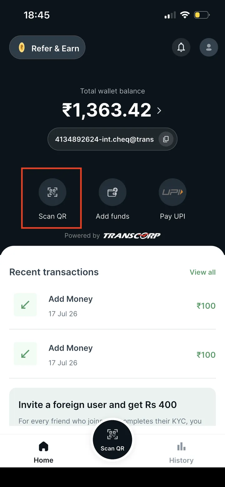 Blinkit guide screenshot for Open Cheq -> Tap Scan