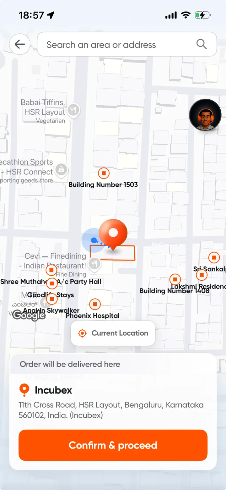 Swiggy guide screenshot for Add Delivery Address