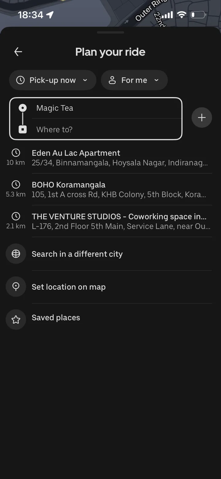 Uber guide screenshot for Enter Your Destination