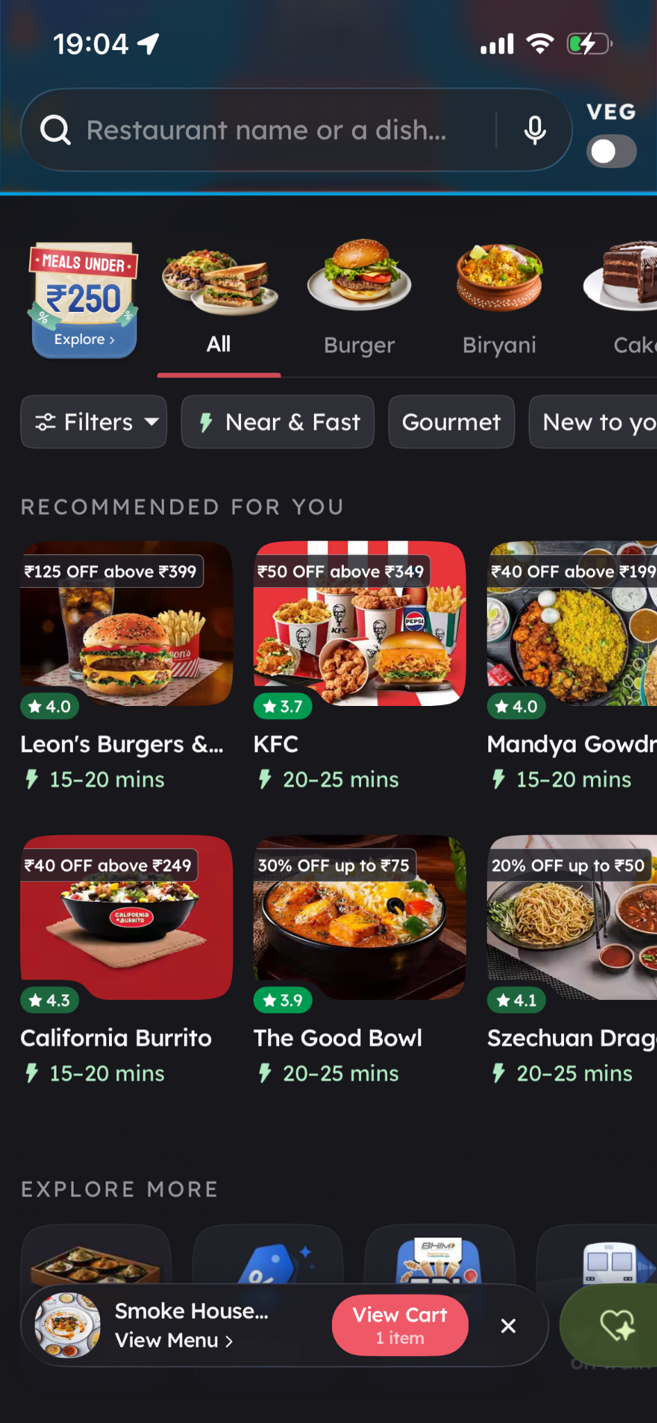 Zomato guide screenshot for Choose a Restaurant